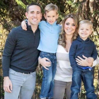 Matt LaFleur and his wife, BreAnne LaFleur, took a picture with their two sons.
